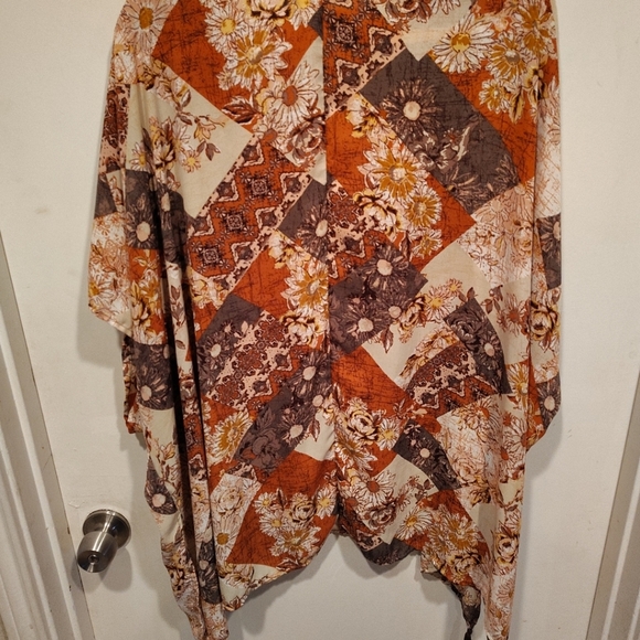Maurices Multi Print Chiffon Open Front Cardigan Kimono One Size -Boho Festival - Picture 6 of 6